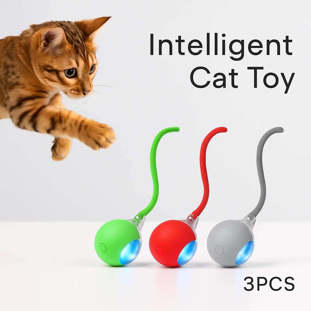 Brinquedo Interativo para Gato com Bola Rolante e Cauda
