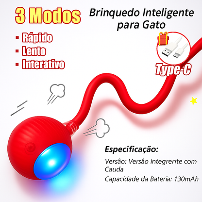 Brinquedo Interativo para Gato com Bola Rolante e Cauda
