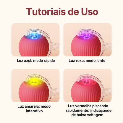Brinquedo Interativo para Gato com Bola Rolante e Cauda