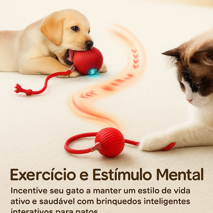 Brinquedo Interativo para Gato com Bola Rolante e Cauda