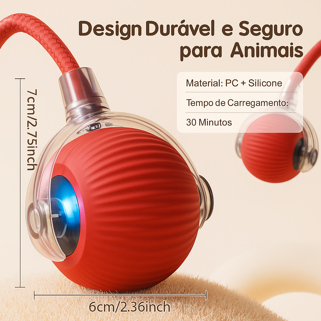 Brinquedo Interativo para Gato com Bola Rolante e Cauda