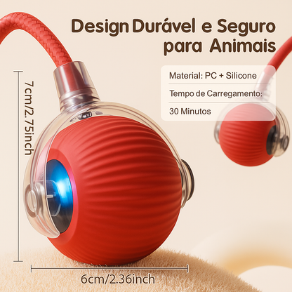 Brinquedo Interativo para Gato com Bola Rolante e Cauda
