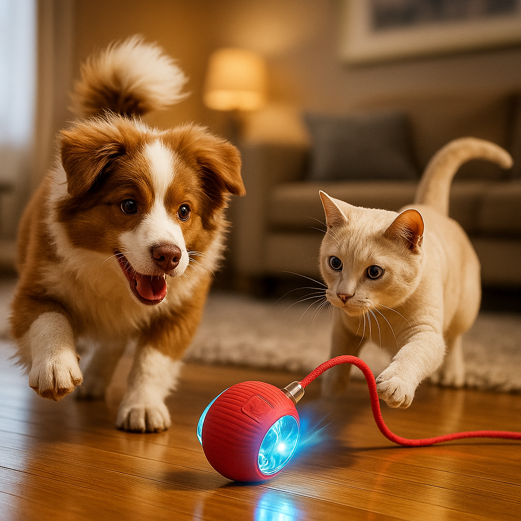 Brinquedo Interativo para Gato com Bola Rolante e Cauda